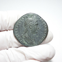 【古代ローマコイン】Sabina（ビビア・サビーナ）クリーニング済 ブロンズコイン 銅貨 ドゥポンディウス(RZpt2pdCpN)_画像2
