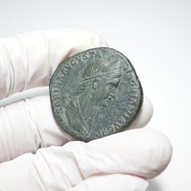 【古代ローマコイン】Sabina（ビビア・サビーナ）クリーニング済 ブロンズコイン 銅貨 ドゥポンディウス(RZpt2pdCpN)_画像3