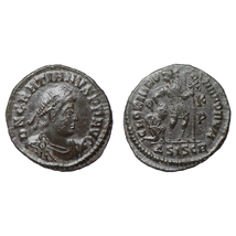 【古代ローマコイン】Gratian（グラティアヌス）クリーニング済 ブロンズコイン 銅貨 フォリス(6gZYVpzCzi)_画像1