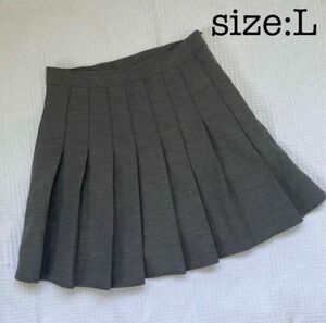sanmuzi プリーツミニスカート グレー Lサイズ 韓国