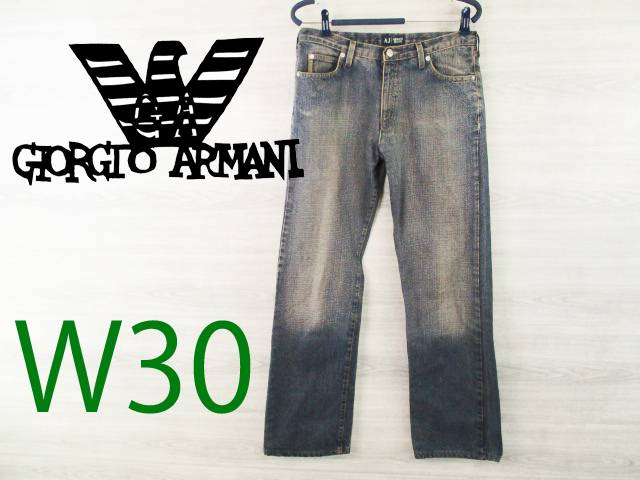 90s ARMANI JEANS STONE WASHED パンツ 30 アルマーニジーンズ