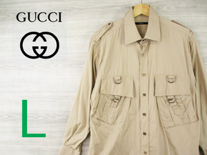 春夏 M1424y GUCCI●グッチ イタリア製 ＜サファリ－ジャケッ＞41●Ricicli17