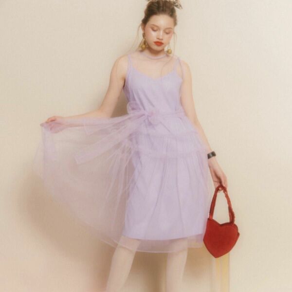 ハニーミーハニー　tulle tiered one-piece