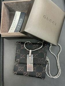  сверху 9359 GUCCI G узор подвеска колье с коробкой SV925 Италия производства Gucci 