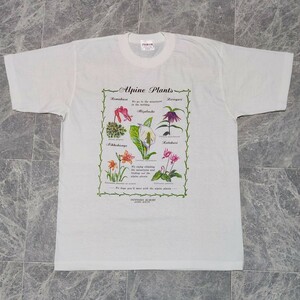 未使用 昔の 立山黒部アルペンルート 高山植物 Tシャツ 水芭蕉 コマクサ クロユリ ニッコウキスゲ カタクリ レトロ 昭和レトロ