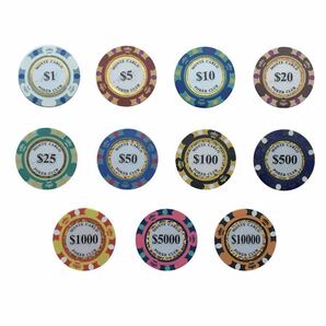 ポーカーチップ ★11枚 セットモンテカルロ ゴルフマーカー グリーンマーカー カジノ リアルチップ 重量感 ポーカーチップの画像1