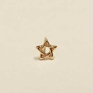  new goods K18 Star *(.. star ) earrings one-side ear minute 