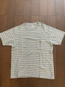 格安 美USED品 WAREHOUSE ウエアハウス 人気 ボーダー ポケットTシャツ サイズ40