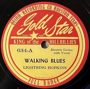 LIGHTNING HOPKINS GOLD STAR Walking Blues/ Lightning Blues