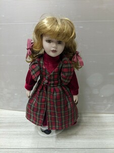 アンティークドール人形　西洋人形　可愛い人形　チェック柄