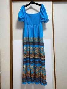 新品 SHEIN ロングワンピース　２ＸＬ　ブルー　