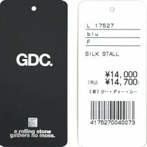 青 GDC ジーディーシー 日本製 シルク100% ストール スカーフ 正方形 大判105cm シンクオーガンジー 絹 メンズ レディース 送料無料_画像4