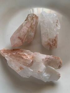 o сделка!!!! натуральный камень * розовый кристалл cluster 3 шт. комплект *213g