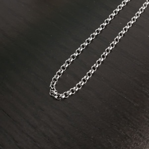 [ made in Japan ]K18 gold white gold width 1.7mm roll chain necklace [50cm]