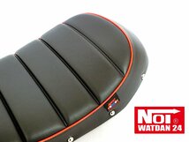 モンキー125（JB02・JB03) 　NOI WATDAN24（ノイ ワットダン24）　ローダウン タックロールシート　ブラック/レッドパイピング_画像4