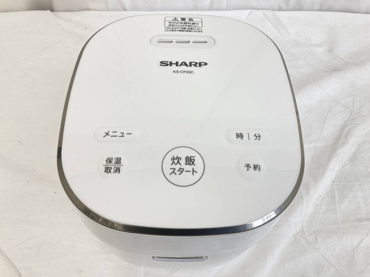 JN24】(O) SHARP シャープジャー炊飯器KS-CF05C-W 3合炊き天面操作