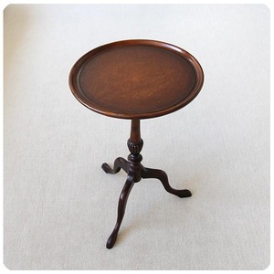  England antique wine table side table Britain mahogany furniture [ leather trim tabletop ]V-603