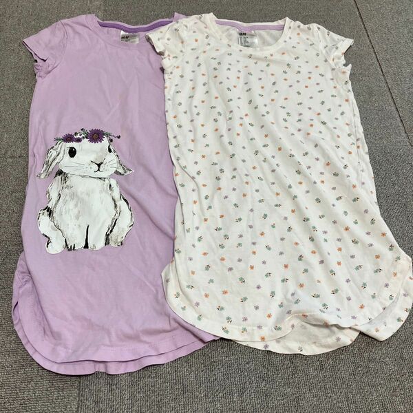 H&M ナイティー　パジャマ　ワンピース　2枚セット　128