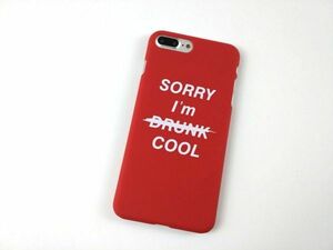 iPhone 7 Plus/8 Plus メッセージ カバー ハードケース Sorry Im Drunk Cool 赤