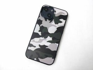 iPhone 13 mini camouflage pattern camouflage soft cover case TPU gray 