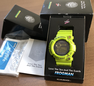 G-SHOCK FROGMAN GW200F Love The Sea And The Earth イルクジ 雨蛙 ICERC イルカ ソーラー 生産終了 GW-200F-3JR フロッグマン 黄緑 CASIO