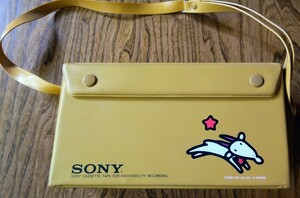  Showa Retro *SONY cassette case storage carrying case * goat seat K WARABE