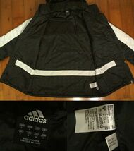 ☆アディダス【adidas】ジップアップ　中綿 パーカー ジャケット ジャンパー アウター M 黒 白 ブラック _画像10