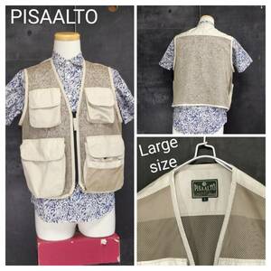 ★送料無料★ PISAALTO フィッシングベスト フィールドベスト ジレ メッシュ Large