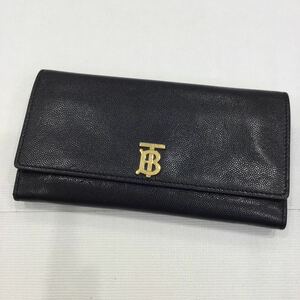 【BURBERRY バーバリー】8018938 HALTON TBロゴ 長財布 ブラック ゴールド レザー 2308oki