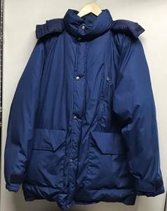 【THE NORTH FACE ザノースフェイス】80s USA製 茶タグ SEROW セロータイプダウンＪＫＴ ダウンジャケット フード付き L ブルー 2307oki