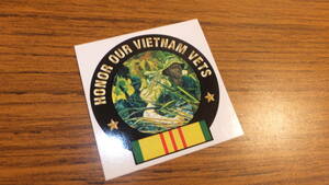 【VETERANS】米軍ベトナム戦争退役軍人　HONOR OUR VIETNAM VETS　ステッカーデカール　アメリカ軍　USDM高速有鉛JDM世田谷ベース