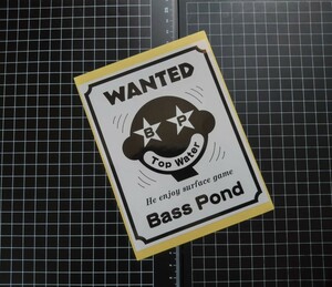 Bass Pond バスポンド B.P.Bait ベイト ステッカー シール 長四角 折れあり/BP BAIT ビーピー 