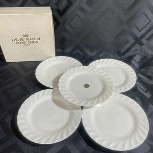 L'HIVER BLANCHE BONE CHINA　皿　ニューウェーブ　パン皿　小皿　洋風　洋皿　ケーキ皿　5枚セット