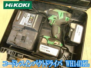 ハイコーキ HiKOKI 日立 コードレス インパクトドライバ WH14DKL バッテリー2個 充電器 インパクト BSL1430 UC18YDL2 DC14.4V 100V No.3040