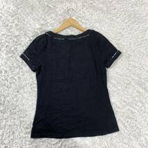 BURBERRY BLUE LABEL バーバリーブルーレーベル 半袖Tシャツ ブラック 刺繍 38 YA3976_画像5