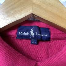 Ralph Lauren ラルフローレン ノースリーブポロシャツ ピンク コットン 綿 L YA4069_画像3