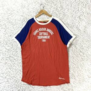 Abercrombie & Fitch アバクロンビー＆フィッチ 半袖Tシャツ レッド ネイビー ホワイト コットン 綿 大きいサイズ XL YA4137