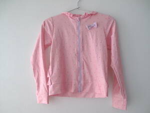 ** for girl long sleeve Rush Guard Parker pink frill ribbon 130