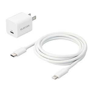 エレコム USB Power Delivery 20W AC充電器(C-Lightningケーブル付属) MPA-ACLP04WH