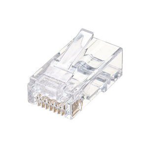 サンワサプライ RJ-45コネクタ(カテゴリ6、貫通型、単線・より線共用) ADT-6RJKN-10