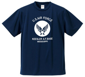 水陸両用 ラッシュガード にも使える 速乾 ドライ Tシャツ M メンズ 半袖 USAF エアフォース ネイビー