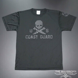 水陸両用 ラッシュガード にも使える メンズ 半袖 XXL ドライ Tシャツ U.S.CoastGuard アメリカ沿岸警備隊 スカル ミリタリー 黒 ブラックの画像4