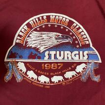 デッドストック 80s STURGIS MOTORCYCLE RALLY BIKE WEEK Tシャツ ビンテージ スタージス DAYTONA オモシーチャンネル シングルステッチ_画像3