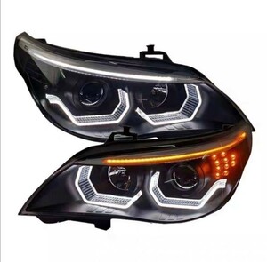 BMW E60 5 series black projector head light 2004-2010 current star winker eye line winker * Japan light axis vehicle inspection "shaken" conform goods 