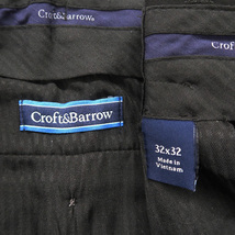 古着 Craft＆barrow スラックス パンツ ツータック ブラック サイズ表記：W32L32　gd69013_画像6