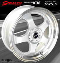 ■ ステルスレーシング K36 ■ 改造軽四用16in　前後異幅5.5J/6.0J　人気のスーパーディープリム!!　MAYRUN 165/45R16 タイヤ付4本セット_画像2