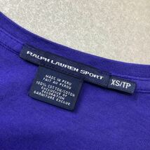 美品 Ralph Lauren ラルフローレン vネック ワンポイントロゴ刺繍 半袖 tシャツ ブルー レッド レディース XSサイズ_画像7