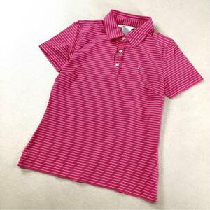 美品 NIKE golf ナイキゴルフ ボーダー 半袖 ポロシャツ レディース Mサイズ ピンク