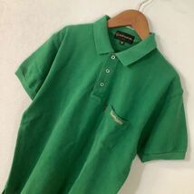 GIANNI VALENTINO ジャンニ バレンティノ 鹿の子 半袖 ポロシャツ メンズ Mサイズ グリーン 緑_画像1