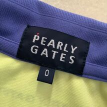 美品 PERLY GATES パーリーゲイツ バイカラー 軽量 半袖 ハーフジップ シャツ レディース 0サイズ イエロー パープル ゴルフ golf_画像9
